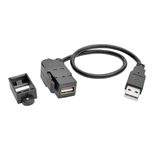 Eaton Tripp Lite Series USB 2.0 All-in-One Keyszune/Panel Mount Verlängerung Kabel (M/F), Angled Verbinder, 1 ft. (0.31 m)