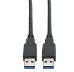 Eaton Tripp Lite Series USB 3.0 SuperSpeed A/A Kabel for Tripp Lite USB 3.0 All-in-One Keyszune/Panel Mount Couplers (Stecker/Stecker), Schwarz, 6 ft. (1.83 m)