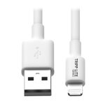 Eaton Tripp Lite Series USB-A zu Lightning Sync/Charge Kabel, MFi Certified - White, Stecker/Stecker, USB 2.0, 10 ft. (3.05 m)