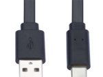 Eaton Tripp Lite Series USB-A zu USB-C Flat Kabel - Stecker/Stecker, USB 2.0, Thunderbolt 3 Compatible, Schwarz, 3 ft. (0.91 m)