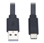 Eaton Tripp Lite Series USB-A zu USB-C Flat Kabel - Stecker/Stecker, USB 2.0, Thunderbolt 3 Compatible, Schwarz, 3 ft. (0.91 m)