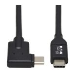 Eaton Tripp Lite Series USB-C Kabel (Stecker/Stecker) - USB 3.2 Gen 1, Thunderbolt 3, 60W PD Charging, Right-Angle Plug, Schwarz, 1 ft. (0.3 m)