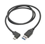Eaton Tripp Lite Series USB-C zu USB-A Kabel (Stecker/Stecker), Right-Angle C, USB 3.1 Gen 1 (5 Gbps), Thunderbolt 3 Compatible, 3 ft. (0.91 m)