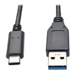 Eaton Tripp Lite Series USB-C zu USB-A Kabel (Stecker/Stecker), USB 3.1 Gen 2 (10 Gbps), Thunderbolt 3 Compatible, 3 ft. (0.91 m)