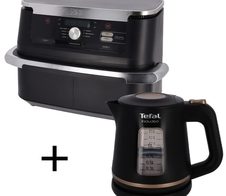 Ninja Doppel-Heißluftfritteuse AF500EU + Tefal Includeo Wasserkocher 1l KI5338