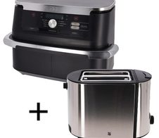 Ninja Doppel-Heißluftfritteuse AF500EU + WMF Bueno Pro Toaster 870 W