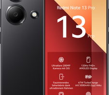 Xiaomi Redmi Note 13 Pro -4G- 256GB/8GB Dual-SIM, schwarz
