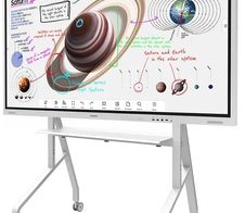 Samsung Flip Pro WM75B Flipchart 190,5 cm 75 Zoll + Neomounts FL50-575WH1 MOVE Go XL Rollwagen