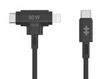 Hyper® HyperJuice USB-C und Lightning Hybrid-Silikonkabel (1,5m) - Schwarz