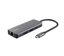 Trust Dalyx 6-in-1 USB-C Multi-Port Adapter - Silber
