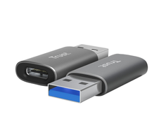 Trust Calyx Adapter USB-A auf USB-C, 2er Pack - Schwarz