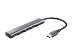 Trust Halyx USB-C zu USB-A 3.2 Gen1- Hub mit 4 Anschlüssen - Grau