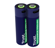 Trust Haushaltsbatterie Wiederaufladbarer Akku AA für USB-C
