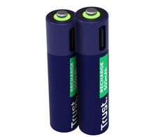 Trust Haushaltsbatterie Wiederaufladbarer Akku AAA für USB-C