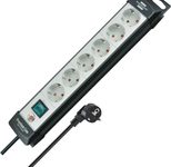 brennenstuhl Premium-Line Steckdosenleiste 6-fach, schwarz/lichtgrau