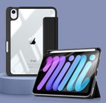 eSTUFF BOSTON Flip-Hülle für das Apple iPad Mini der 6. & 7. Generation 8,3" - Black/Clear