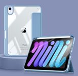 eSTUFF BOSTON Flip-Hülle für das Apple iPad Mini der 6. & 7. Generation 8,3" - Sky Blue/Clear