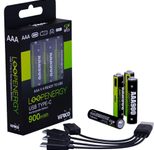 VERICO USB-Akkus mit Ladekabel LoopEnergy AAA900 Li-Ion Micro AAA 600 mAh, 4 St.