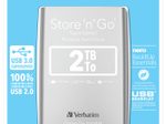 Verbatim Portables Festplattenlaufwerk Store 'n' Go USB 3.0, 2 TB, Silber Externe Festplatten 2,05 TB
