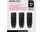 SanDisk Ultra USB-Sticks 64 GB, 3-Pack