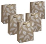 SIGEL Geschenktüten 26,0 x 33,0 cm Pine cones and pine branches braun