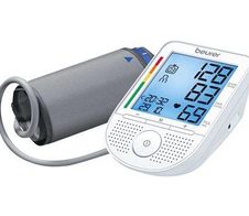beurer BM 49 Sprechendes Oberarm-Blutdruckmessgerät Weiss-Grau
