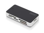 Digitus USB 3.0 Kartenlesegerät, 1m USB A Verbindungskabel unterstützt MS/SD/SDHC/MiniSD/M2/CF/MD/SDXC Karten