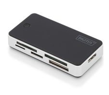 Digitus USB 3.0 Kartenlesegerät, 1m USB A Verbindungskabel unterstützt MS/SD/SDHC/MiniSD/M2/CF/MD/SDXC Karten