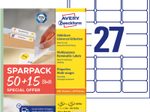 AVERY Zweckform Etiketten 63,5 x 29,6 mm, weiß