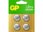 GP Knopfzellen CR2025 Lithium 3,0 V, 4 St.