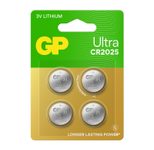 GP Knopfzellen CR2025 Lithium 3,0 V, 4 St.