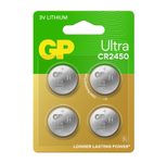 GP Knopfzelle CR2450 Lithium 3,0 V, 4 St.