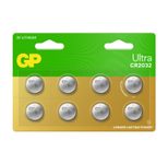 GP Knopfzellen CR2032 Lithium 3,0 V, 8 St.