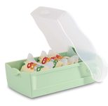 HAN Karteikasten CROCO DIN A7, 900 Karteikarten grün-transparent