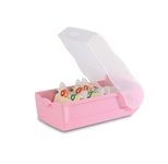HAN Karteikasten CROCO DIN A8, 500 Karteikarten pastellrosa-transparent