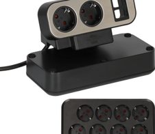 brennenstuhl estilo Duplex 10-fach Tischsteckdose schwarz