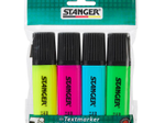 STANGER Textmarker gelb, pink, blau, grün