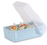 HAN Karteikasten CROCO DIN A7, 900 Karteikarten blau-transparent