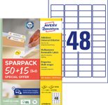 AVERY Zweckform Etiketten 45,7 x 21,2 mm, weiß