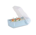 HAN Karteikasten CROCO DIN A8, 500 Karteikarten pastellblau-transparent