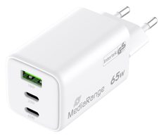 MediaRange GaN Ladeadapter 65W weiß
