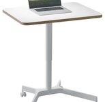 LEITZ Ergo höhenverstellbarer Schreibtisch weiß rechteckig, 4-Fuß-Gestell weiß 80,0 x 60,0 cm