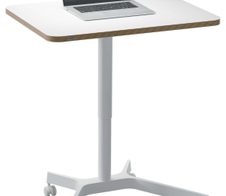 LEITZ Ergo höhenverstellbarer Schreibtisch weiß rechteckig, 4-Fuß-Gestell weiß 80,0 x 60,0 cm