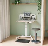 LEITZ Ergo elektrisch höhenverstellbarer Schreibtisch weiß rechteckig, A-Fuß-Gestell weiß 80,0 x 60,0 cm