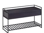 WOHNLING WL6.587 Sitzbank mit Stauraum 90x52x38 cm Mango Massivholz / Metall Schwarz