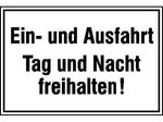 SafetyMarking® Hinweisschild "Ein- und Ausfahrt Tag und nach freihalten" 25 x 15 cm
