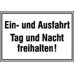 SafetyMarking® Hinweisschild "Ein- und Ausfahrt Tag und nach freihalten" 25 x 15 cm