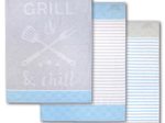Dyckhoff Geschirrtücher GRILL & chill 70 x 50 cm hellblau grau