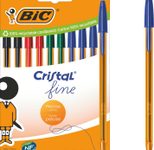 BIC® Cristal Fine Kugelschreiber transparent 0.4 mm Schreibfarbe: Mehrfarbig
