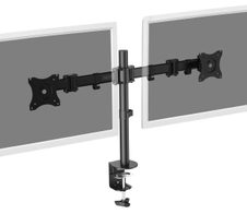 Digitus Dualmonitor Tisch-Klemmhalterung 15-27", schwarz max. 2x8Kg, VESA max. 100x100